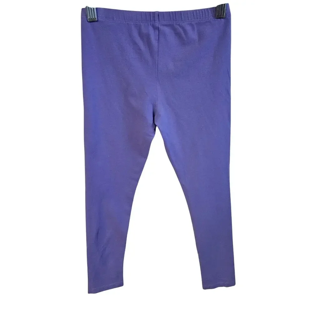 Children's Place Size M 7/8 Leggings Solid Purple Classic Stretch Cotton Casual